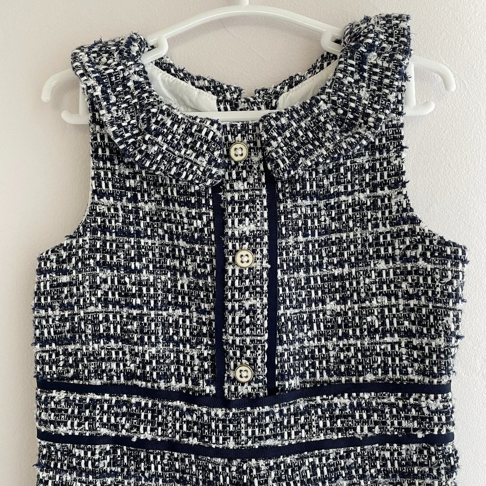Janie and Jack black and white tweed romper 2T EUC